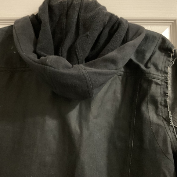 Men’s Gap En Noir Waxed Denim and Leather Biker Jacket, Large - Picture 8 of 9